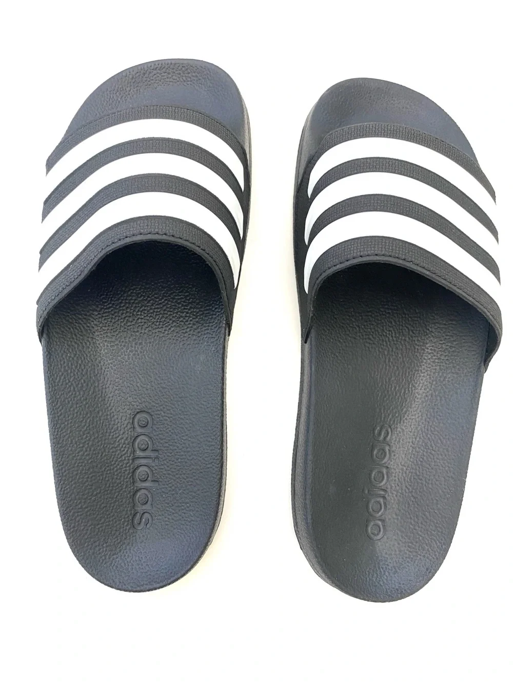 Adidas Youth Blue/White Adilette Shower Slides Sz 4